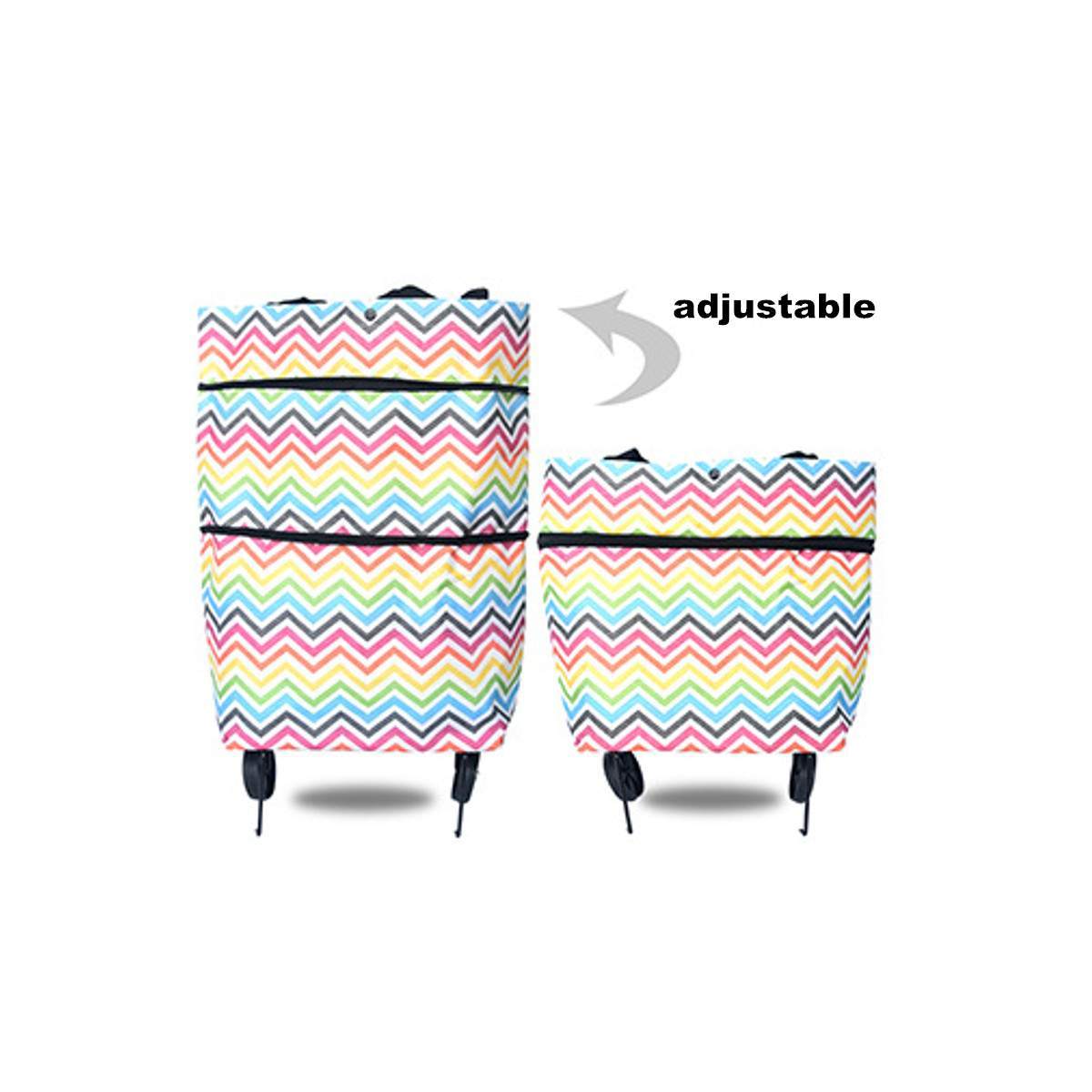 2 in 1 Foldable Shopping Cart with Wheels, Premium Oxford Fabric Multifunction  Shopping Bag Organizer, High Capacity