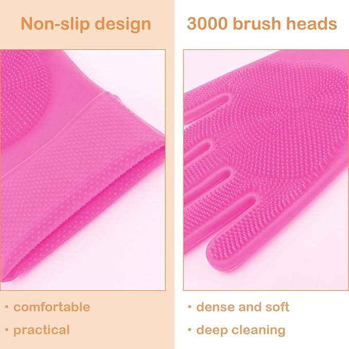 Dishwashing Gloves For Housework, Kitchen, Durable Silicone Waterproof Vegetable Dishwashing Cleaning Artifact Kitchen Dishwashing Gloves Thickened, Prohibited For Sale On Temu