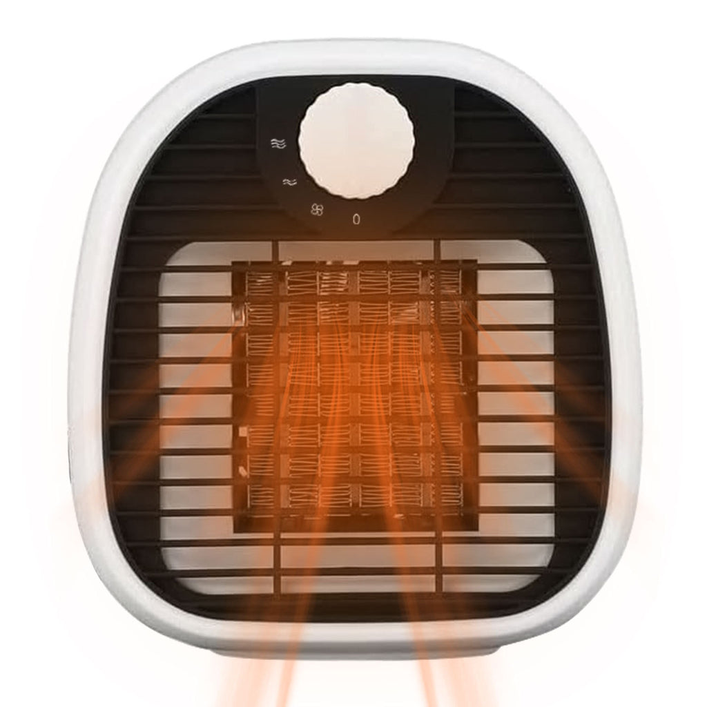 1Pc Portable Electric Heater Cooler 3 Gear PTC Ceramic Space Heater Overheating Tip Over Protection 3S Heating Space For 269 Sqft Home Office Use